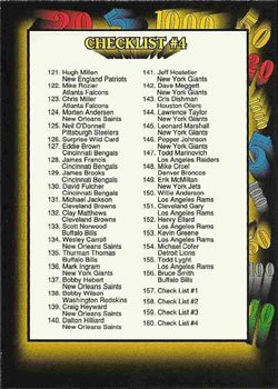 1991 Wild Card #160 Checklist #4: 121-160 Front