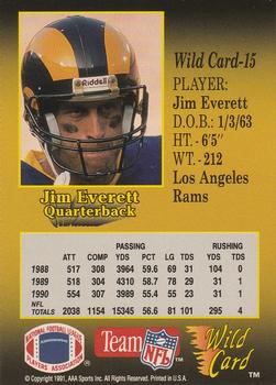 1991 Wild Card #15 Jim Everett Back