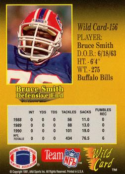 1991 Wild Card #156 Bruce Smith Back