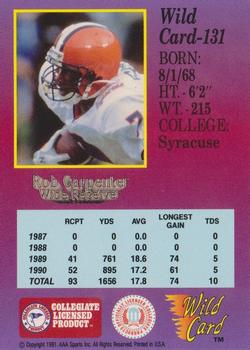 1991 Wild Card Draft #131 Rob Carpenter Back