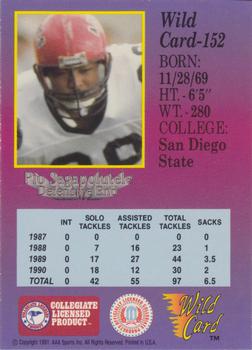 1991 Wild Card Draft #152 Pio Sagapolutele Back