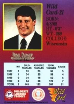 1991 Wild Card Draft #21 Don Davey Back