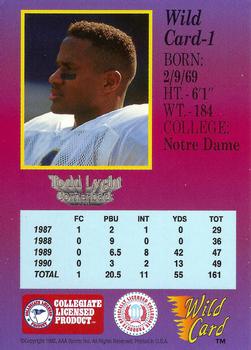 1991 Wild Card Draft #1 Todd Lyght Back