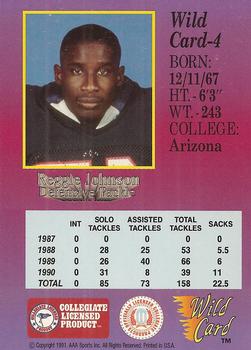 1991 Wild Card Draft #4 Reggie Johnson Back