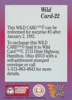 1991 Wild Card Draft #22 Wild Card #3 Back