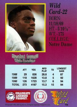 1991 Wild Card Draft #22 Rocket Ismail Back
