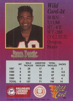 1991 Wild Card Draft #34 Esera Tuaolo Back
