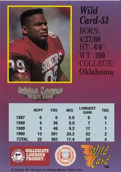 1991 Wild Card Draft #53 Adrian Cooper Back