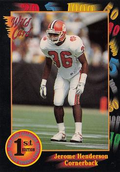 1991 Wild Card Draft #71 Jerome Henderson Front