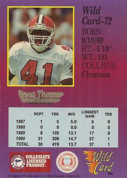 1991 Wild Card Draft #72 Doug Thomas Back