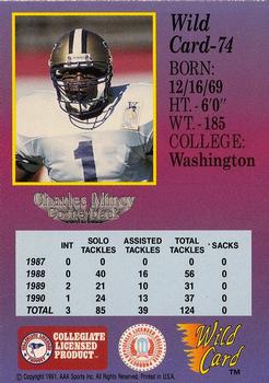 1991 Wild Card Draft #74 Charles Mincy Back