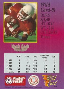 1991 Wild Card Draft #91 Keith Cash Back