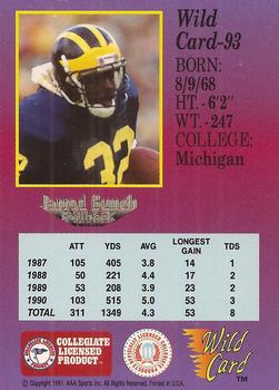 1991 Wild Card Draft #93 Jarrod Bunch Back