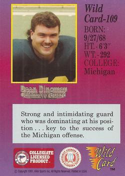 1991 Wild Card Draft #109 Dean Dingman Back