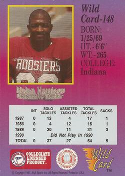 1991 Wild Card Draft #148 Nolan Harrison Back