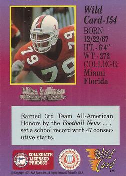 1991 Wild Card Draft #154 Mike Sullivan Back