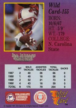 1991 Wild Card Draft #155 Joe Johnson Back