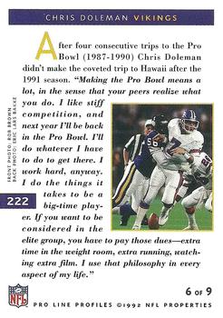 1992 Pro Line Profiles #222 Chris Doleman Back
