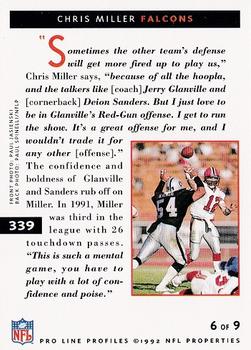1992 Pro Line Profiles #339 Chris Miller Back