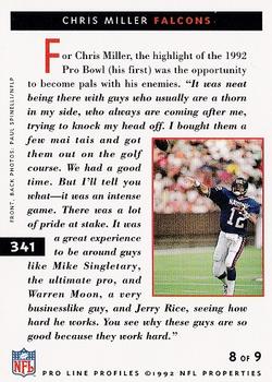 1992 Pro Line Profiles #341 Chris Miller Back