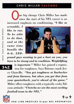 1992 Pro Line Profiles #342 Chris Miller Back