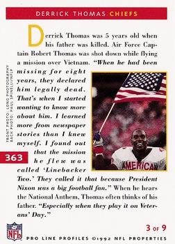 1992 Pro Line Profiles #363 Derrick Thomas Back