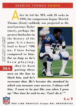 1992 Pro Line Profiles #364 Derrick Thomas Back