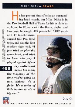 1992 Pro Line Profiles #488 Mike Ditka Back