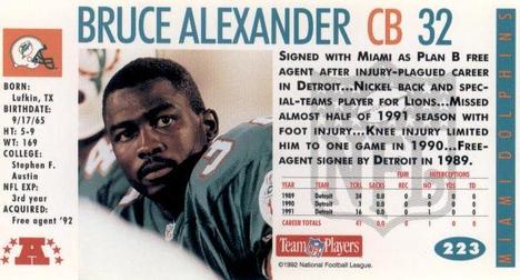 1992 GameDay #223 Bruce Alexander Back