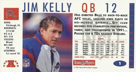 1992 GameDay #1 Jim Kelly Back