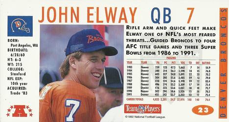 1992 GameDay #23 John Elway Back