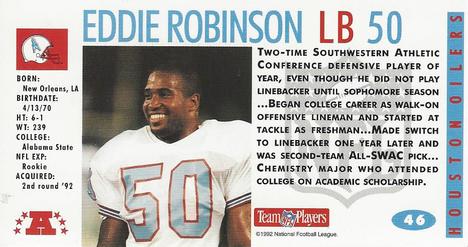 1992 GameDay #46 Eddie Robinson Back