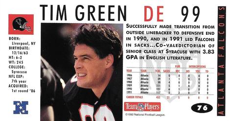 1992 GameDay #76 Tim Green Back