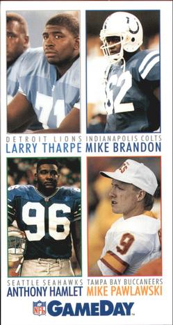1992 GameDay #91 Larry Tharpe / Mike Brandon / Anthony Hamlet / Mike Pawlawski Front