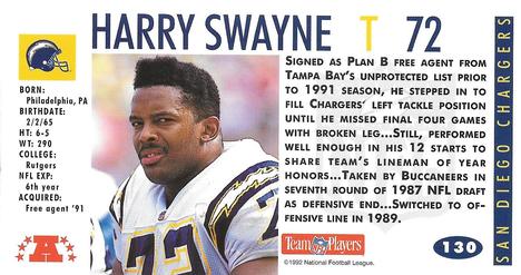 1992 GameDay #130 Harry Swayne Back