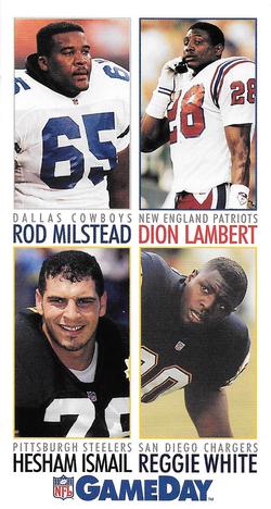 1992 GameDay #198 Rod Milstead / Dion Lambert / Hesham Ismail / Reggie White Front