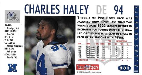 1992 GameDay #231 Charles Haley Back