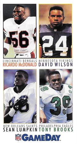 1992 GameDay #279 Ricardo McDonald / David Wilson / Sean Lumpkin / Tony Brooks Front