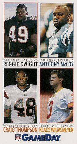 1992 GameDay #310 Anthony McCoy / Reggie Dwight / Klaus Wilmsmeyer / Craig Thompson Front