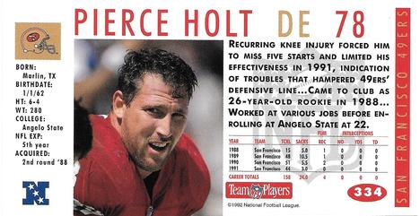 1992 GameDay #334 Pierce Holt Back