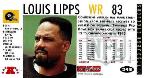 1992 GameDay #348 Louis Lipps Back