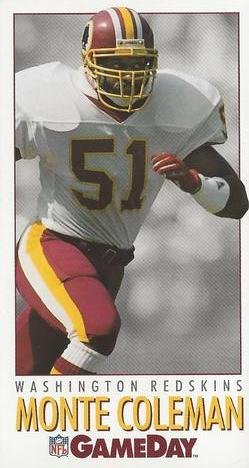1992 GameDay #396 Monte Coleman Front