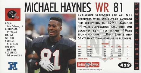 1992 GameDay #429 Michael Haynes Back