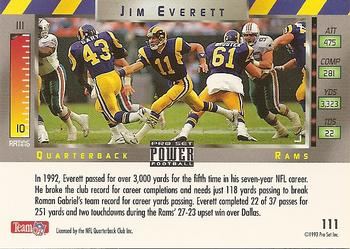 1993 Pro Set Power #111 Jim Everett Back