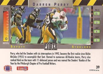 1993 Pro Set Power #39 Darren Perry Back