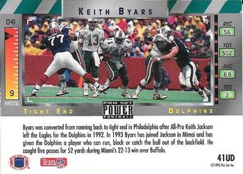 1993 Pro Set Power #41UD Keith Byars Back