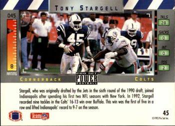 1993 Pro Set Power #45 Tony Stargell Back