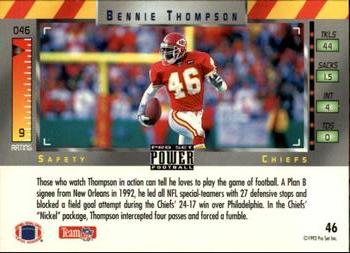 1993 Pro Set Power #46 Bennie Thompson Back