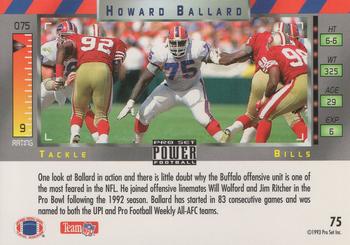1993 Pro Set Power #75 Howard Ballard Back