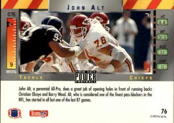 1993 Pro Set Power #76 John Alt Back